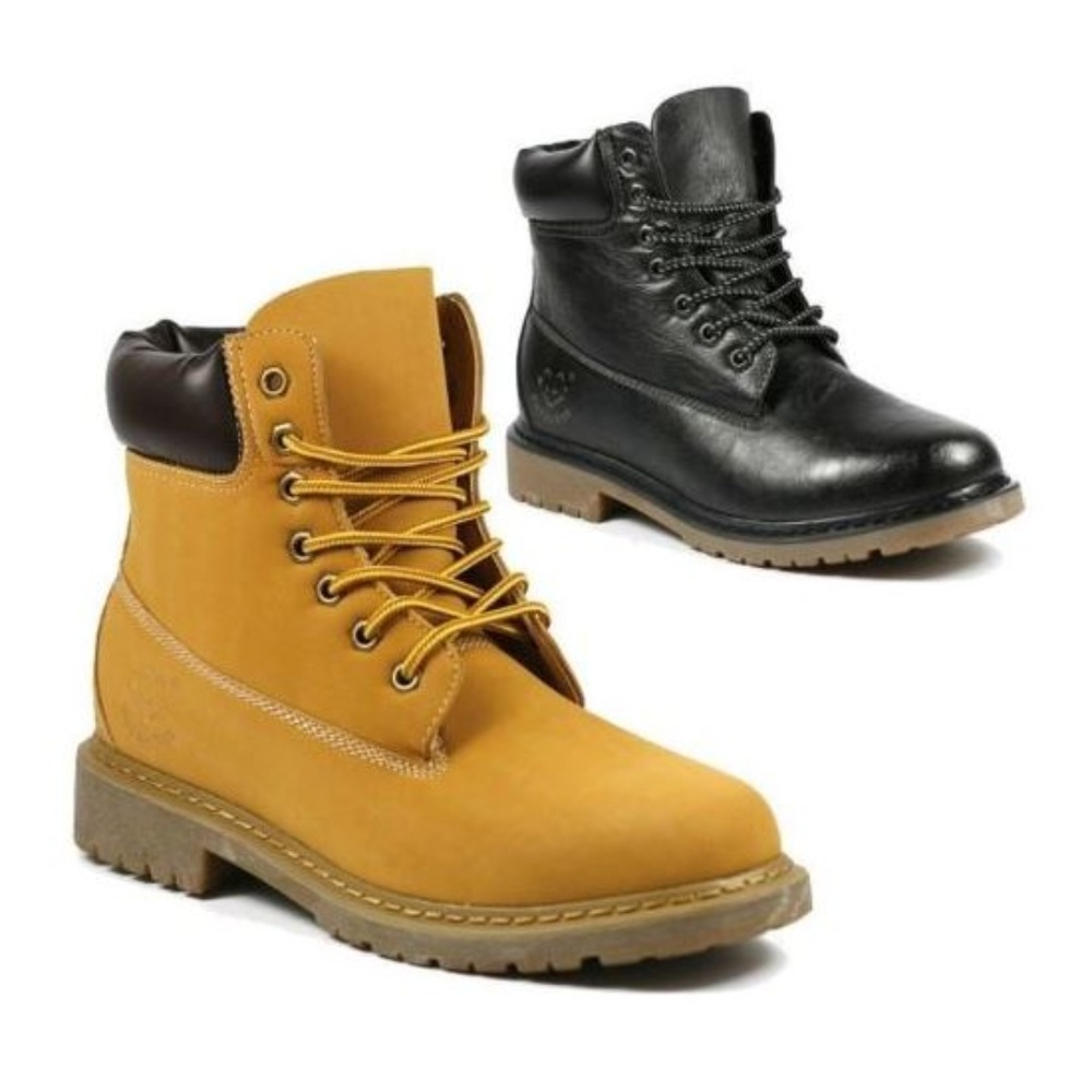 POLAR FOX MENS LEATHER ANKLE BOOTS MILITARY COMBAT - Picture 5 of 6